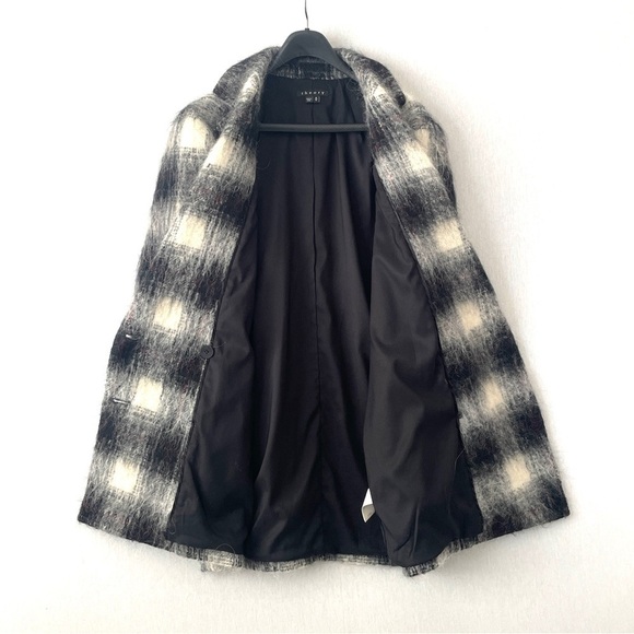 Theory Black and White Plaid Coat - Picture 8 of 12